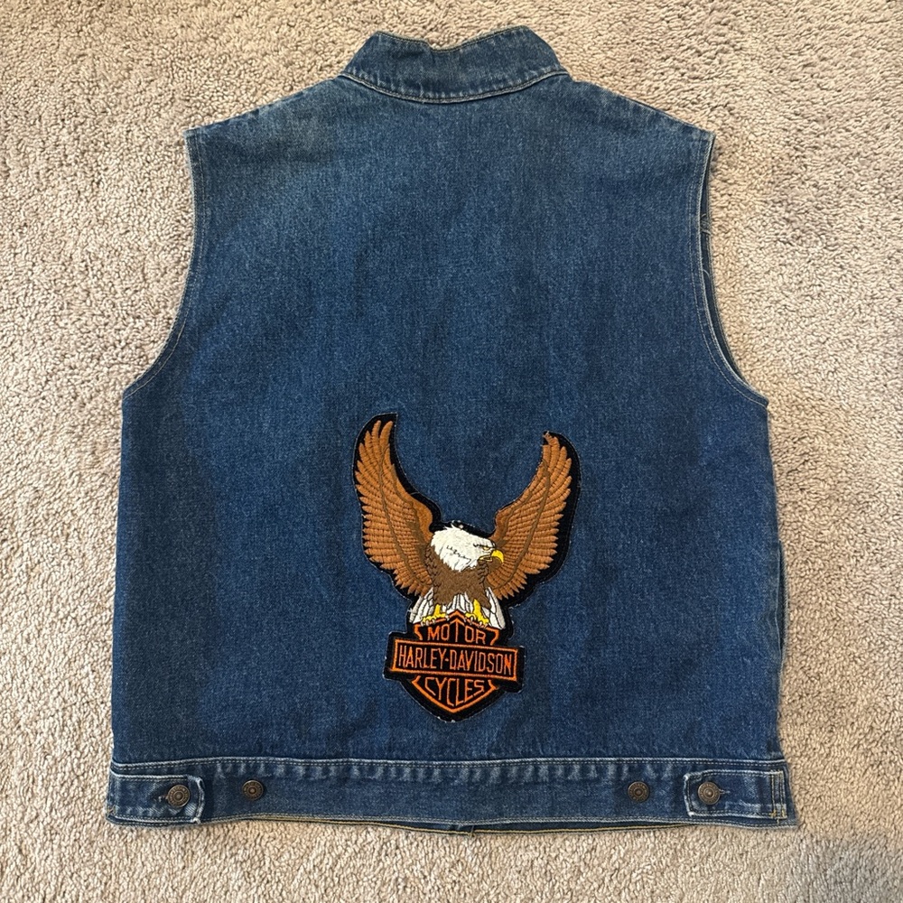 Levi's Blue Denim Jacket with Harley Davidson patch